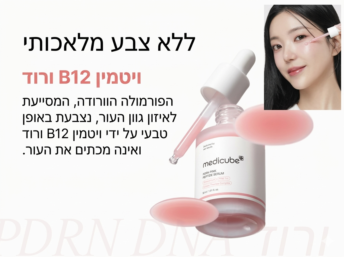 Medicube PDRN Pink Peptide Serum – סרום ה-PDRN הוורוד למתיחה וזוהר מיידי mutualdropshopping